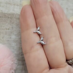 Silver Mermaid Tail Earrings